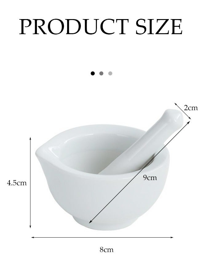 New طقم مدقة وهاون من البورسلين مكون من قطعتين، مطحنة توابل، طقم مطحنة يدوي، أدوات هاون ومدقة من البورسلين، أوعية طحن، ملحقات الطهي، حجر طحن للطعام - Image 4