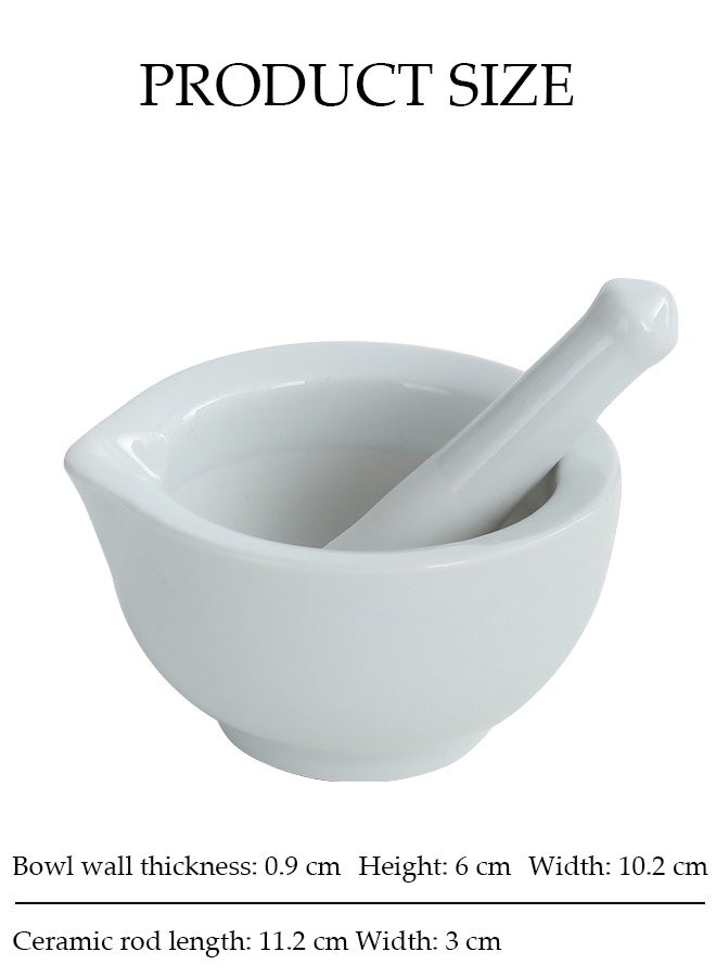 2-Piece Porcelain Mortar And Pestle Set Pills Crusher Ceramics Spice Mill Grinder Set Handheld Seasoning Mills Grinder Porcelain Mortar And Pestle Tools Set Grinding Bowls Cooking Accessories Grinding Stone For Food - Image 3