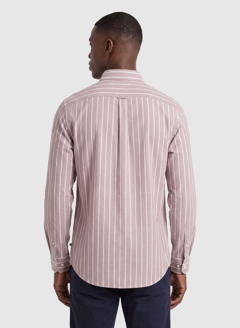 Nautica  Men Regular Fit Long Sleeve Dyed Shirt for Effortless Style - Mauve for Men | Best Price UAE