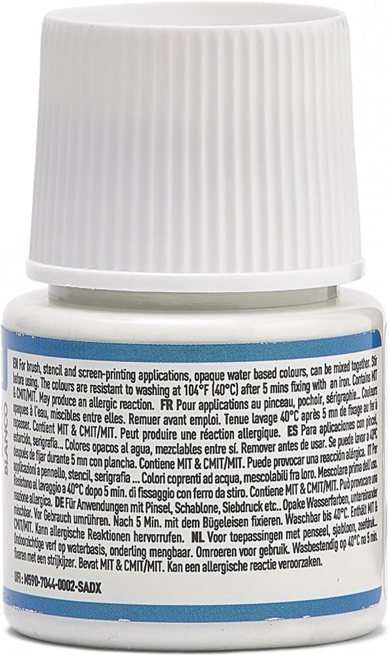 PEBEO Setacolor Opaque Watercolour Fabric Paint - Titanium White, 45ml - Image 3