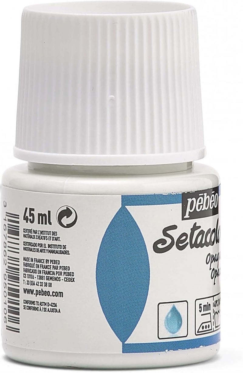 PEBEO Setacolor Opaque Watercolour Fabric Paint - Titanium White, 45ml - Image 4