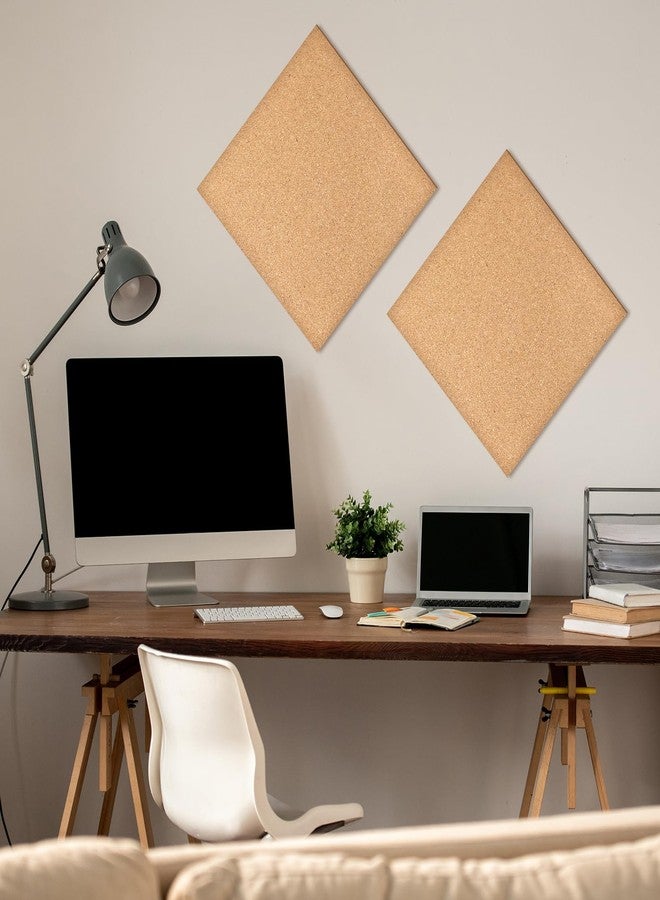 Alrhso 9.8 X 9.8 Inch Cork Board Small 2 PCS Square Cork Board Tile Self Adhesive Square Small Corks Thick Corks for Wall Home Offfice Decorations - Image 5