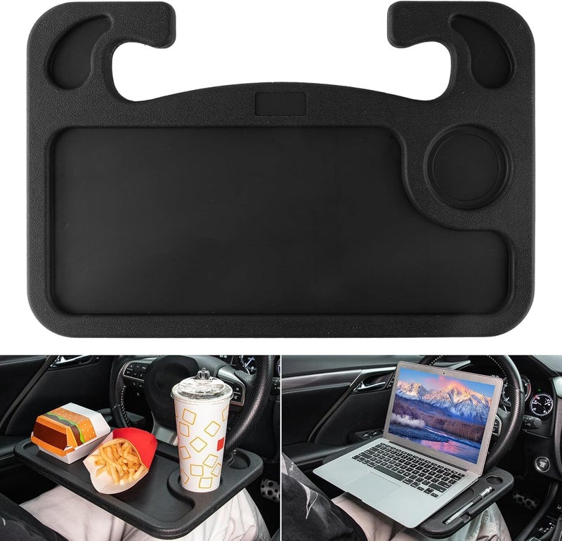 MUTURQ Car Steering Wheel Table, Multipurpose Eating or Working Eating Table for Eating, Surfing Laptops, Reading and Writing in Car, Fits All Cars (Black) - Image 1
