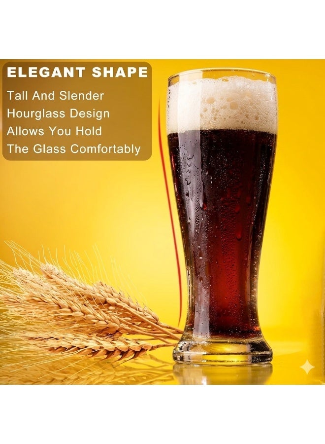 DubaiCrystal Beer Glass 14.2oz, Wheat Beer Glass 0.42 L, Beer Mug Glasses Set, Beer Glass Drinking Set, Wheat Glasses Gift for Men - Image 3