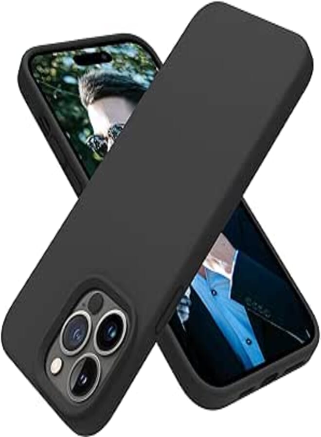 Next Next store Compatible with iPhone 13 Pro Max Case, Liquid Silicone Case, Full Body Protective Cover, Shockproof, Slim Phone Case, Anti-Scratch Soft Microfiber Lining (Black)