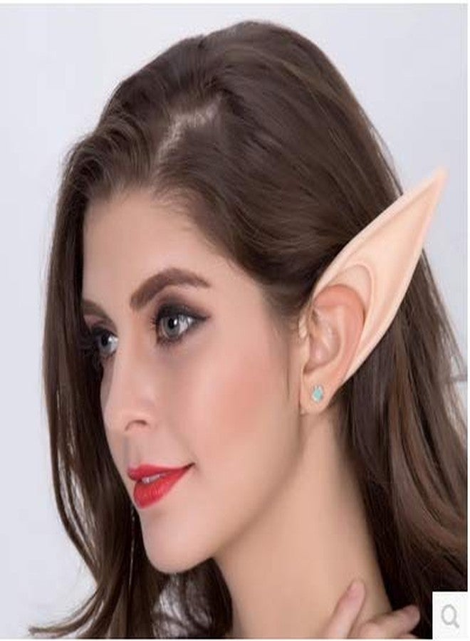 Aweilan Fairy Pixie Soft Elf Ears Cosplay Accessories Halloween Party Pointed Prosthetic Tips Ear （2 Pairs） (Green) - Image 5