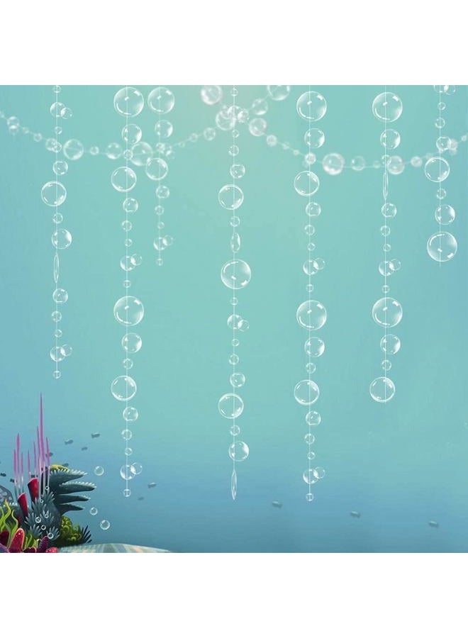 Decor365 Ocean Blue Under The Sea Party Decoration Tinsel Foil Curtain & White Bubble Garland Kit for Mermaid Birthday Party Supplies - Image 4