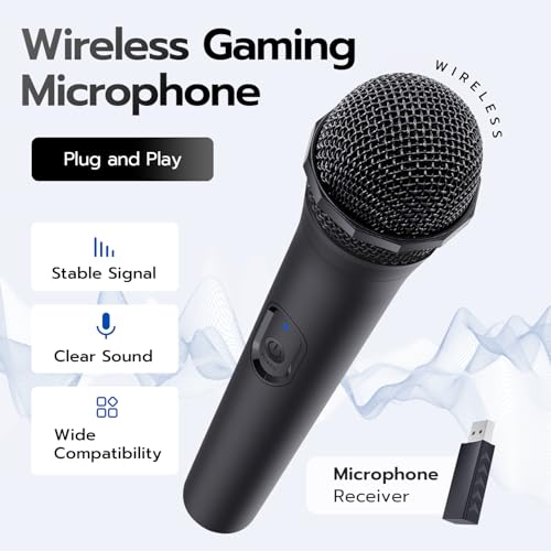 Mcbazel Wireless USB Gaming Microphone Compatible with Xbox Series X/S, PS5, Switch OLED, NS Switch/Switch2, PC, PS4, PS3, PS2, Xbox One X/S, Xbox One, Xbox 360, Wii - Image 2