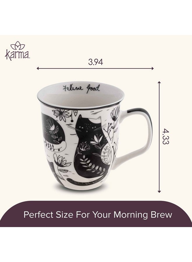 Karma Gifts 16 oz Black and White Boho Mug Cat - Cute Coffee and Tea Mug - Ceramic Coffee Mugs for Women and Men - Image 5