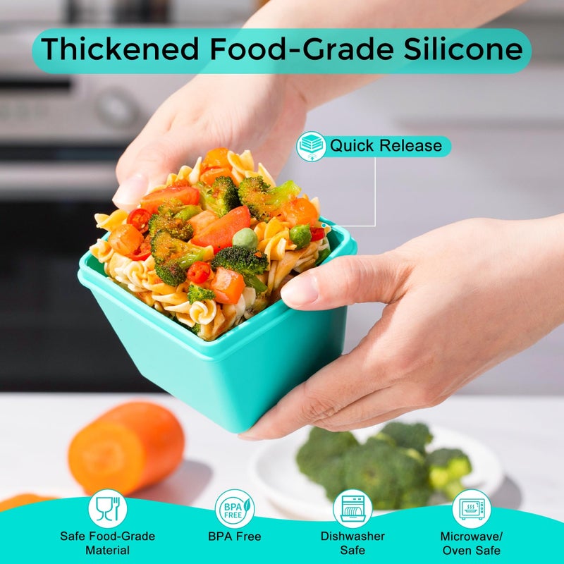 Gemice 1-Cup Silicone Freezer Molds with Lids, Individual 4-Pack Portion Soup Cubes Freezer Trays for Food Storage, Oven & Dishwasher Safe, BPA-Free, Silicone Freezer Containers for Meal Prep - Image 5