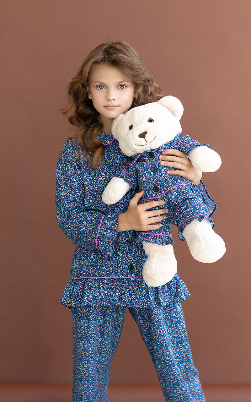 Luna Mia Fiorella Pyjama Set with Matching Teddy Bear - Image 1