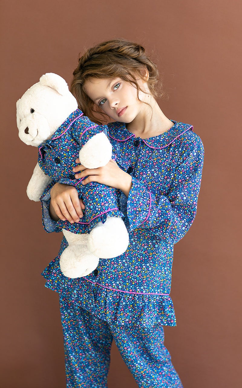 Luna Mia Fiorella Pyjama Set with Matching Teddy Bear - Image 3