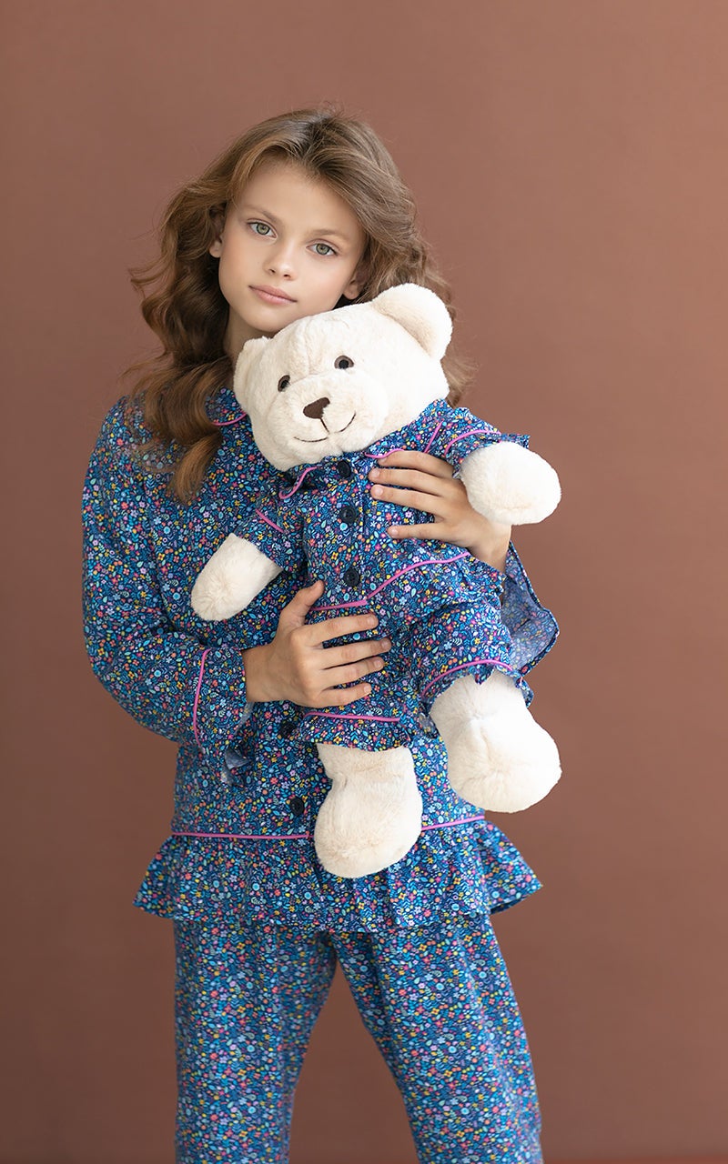 Luna Mia Fiorella Pyjama Set with Matching Teddy Bear - Image 5