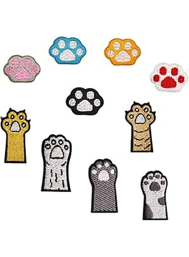 10 Pieces Animal Paw Patches Embroidered Sewing Appliques for DIY Craft Accessories - Image 1