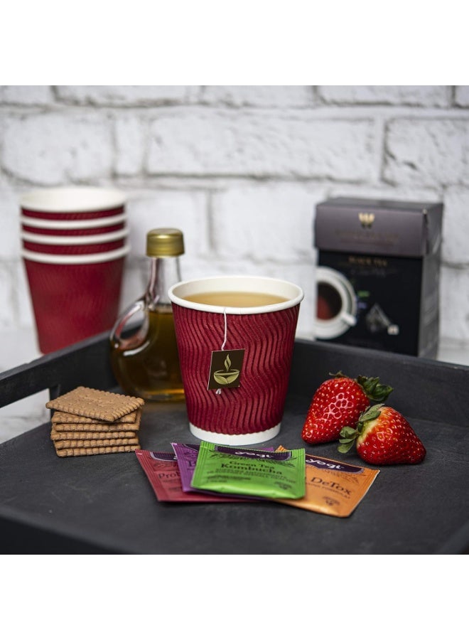 Premium 150 Pcs Disposable Ripple wave Triple wall Insulated Coffee Cups, Red, 8 oz, 3-Layer Ripple Wall Disposable Paper cups, Coffee cups, Recyclable, Disposable cups for Coffee, Tea and Hot Cocoa, - Image 3