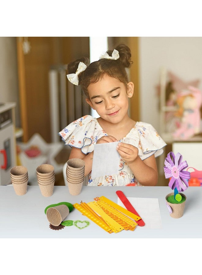 WATINC 24 Pack Teacher Appreciation Flower Paper Pot Craft Kits, Make Your Standing Flowers Gift Crafts Decor, Fun DIY Floral Sunflower Home Graduation School Classroom Art Activities for Kids - Image 4