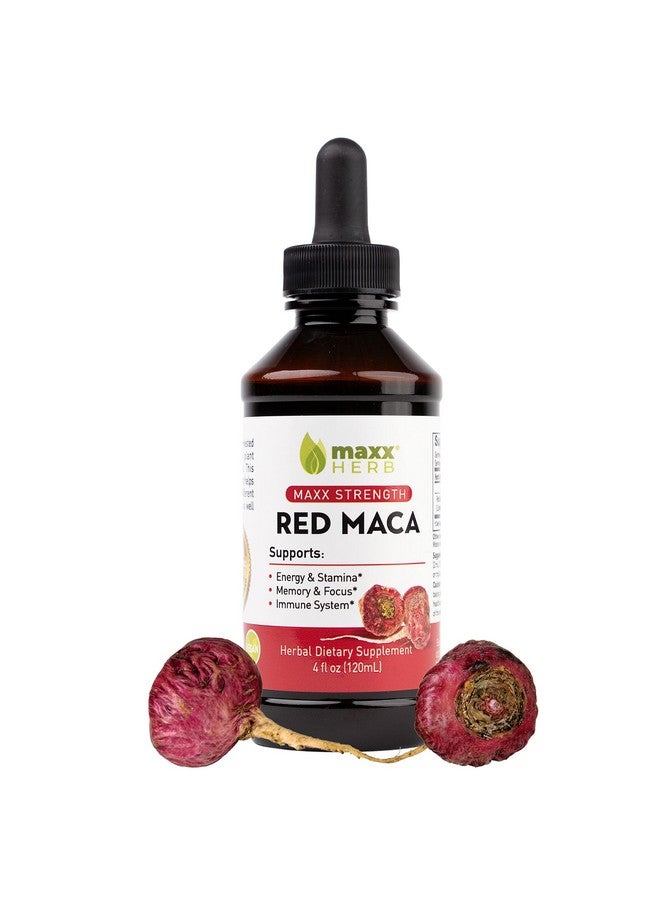 Maxx Herb Red Maca Root Extract - Max Strength Liquid Drops Absorb Better Than Powder or Capsules, for Stamina, Memory and Focus - 4 Oz Bottle (60 Servings) - Image 1