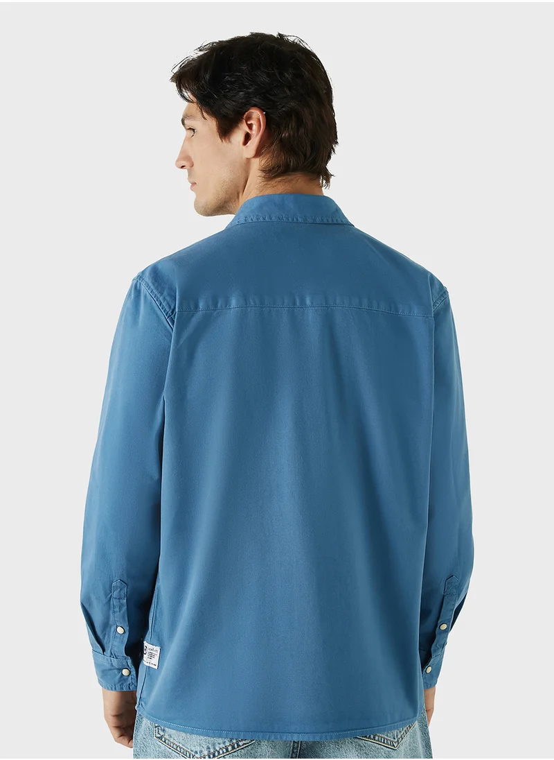 Ecko Unltd. Ecko Solid Shirt with Long Sleeves and Pockets