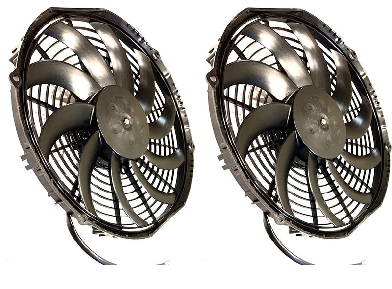 2 PACK Save SPAL 30100435 10 Fan Puller Curved Blades 12 VOLT Low Profile 847 cfm VA11AP7C57A