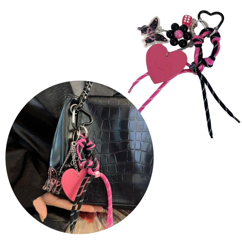 Red Love Heart Practical Car Keychain With Elegant Design Sturdy Material Portable Accessory For Fashionable Driver Daily Use - Image 3