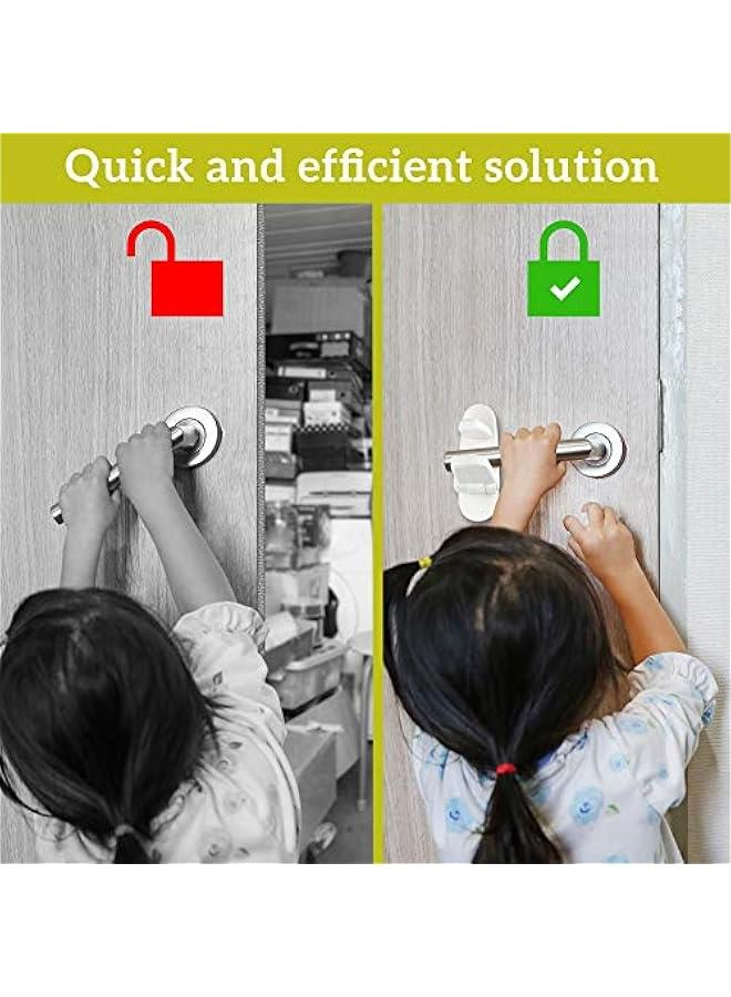 Arabest Door Lever Locks (4 Pack) - Prevents Toddlers from Opening Doors - Durable ABS with 3M Adhesive - Easy One-Hand Operation for Adults, No Tools Needed - Image 5