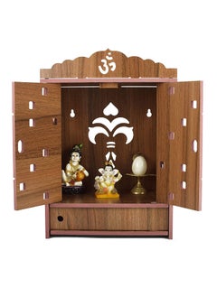 Natvar creation Natvar creation Home Office Wall Hanging MDF Wooden Temple with Door Big Size Temple Wooden Brown  - Image 1