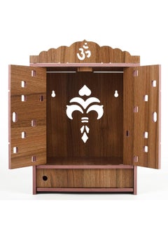 Natvar creation Natvar creation Home Office Wall Hanging MDF Wooden Temple with Door Big Size Temple Wooden Brown  - Image 2
