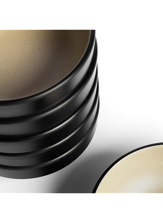 Master Gold Melamine 6 Pieces Round Chickpeas & Dipping Plates | Ideal For Serving Sauces, Appetizers & Pickles | Shatterproof, Dishwasher & Microwave Safe | Home, Restaurant, Hotels (Beige | Black, 12.5Cm) - Image 5