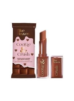 Blue Heaven Cookie & Crush Matte Lipstick For Women, Long Lasting Lipstick, Enriched With Cocoa Butter & Rosehip Oil, Softening And Nourishing Lipstick - Hot Chocolate, 3.4G  - Image 2