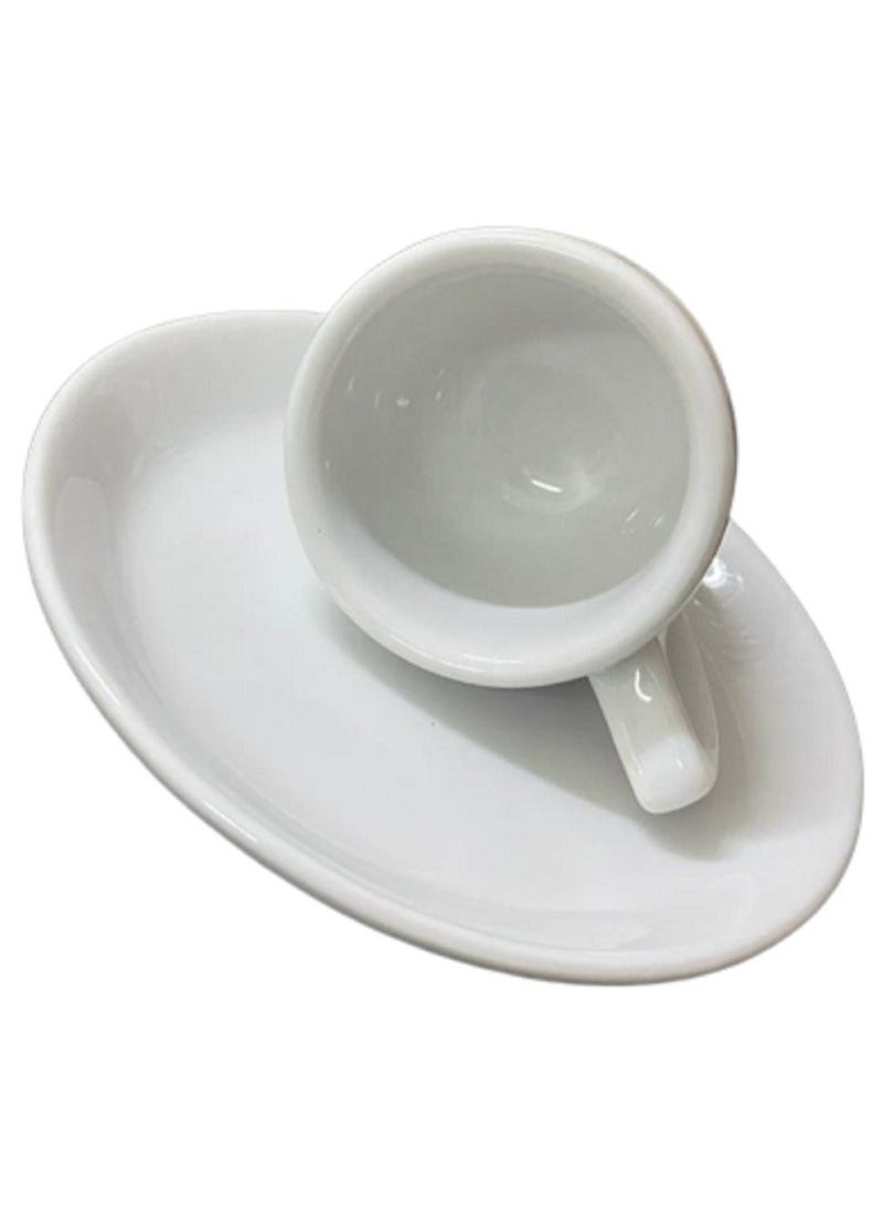 6-Piece Ceramic Coffee Mug Set with 6-Piece Saucer Office White - Image 2
