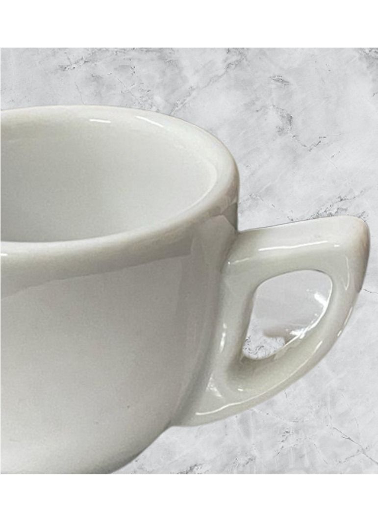 6-Piece Ceramic Coffee Mug Set with 6-Piece Saucer Office White - Image 4