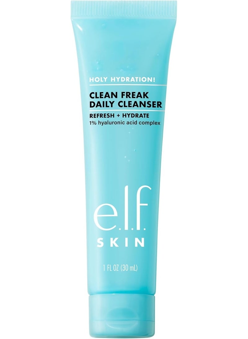 إلف SKIN Holy Hydration Clean Freak Daily Cleanser Mini، منظف لطيف ومرطب للوجه مع حمض الهيالورونيك 30 مل - Image 1