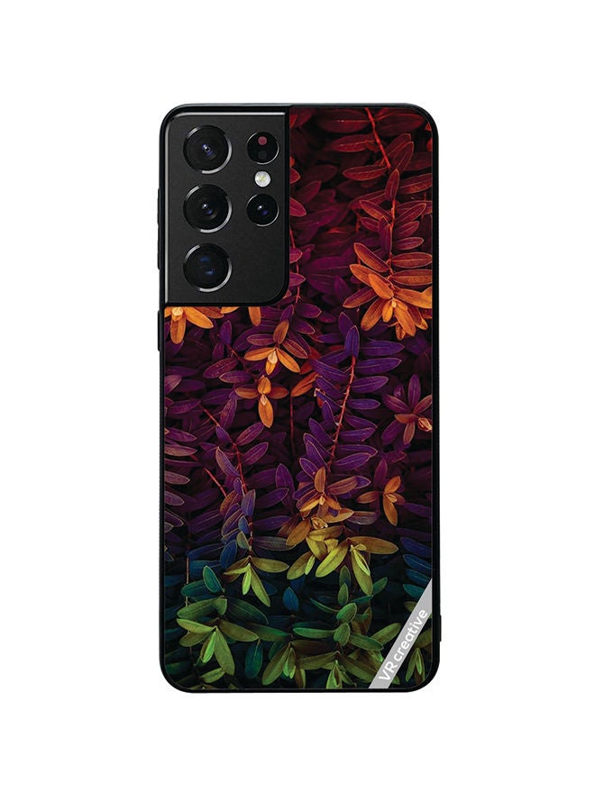 VR CREATIVE Protective Case Cover For Samsung Galaxy S21 Ultra 5G Leaves Design Multicolour - Image 1