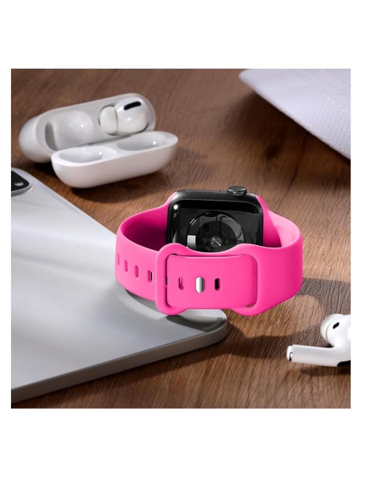 Compatible with Apple Watch Strap 42mm 44mm 45mm 46mm 49mm, Soft Silicone Sport Band Replacement Straps Compatible with iWatch SE Series 10 9 8 7 6 5 4 3 2 1 for Women Men - Image 3