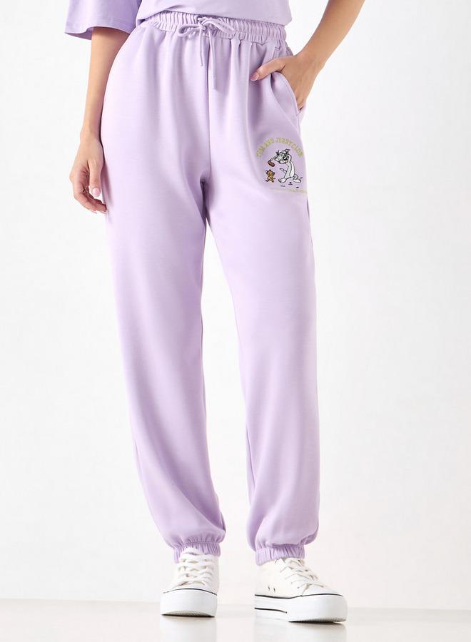 اس بي كاركترز بنطلون رياضي برباط إغلاق وجيوب وتطريز توم أند جيري - Image 1