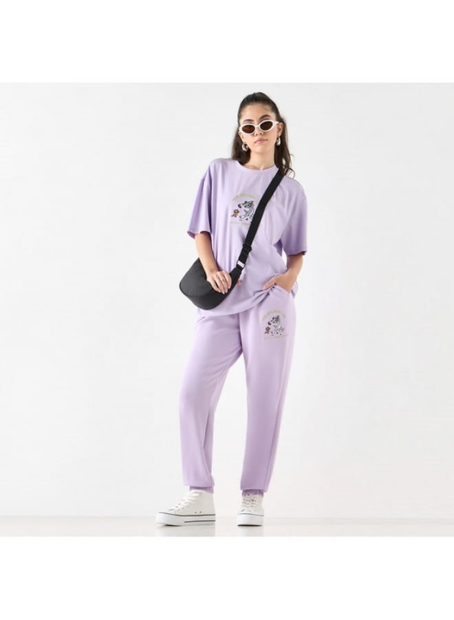 اس بي كاركترز بنطلون رياضي برباط إغلاق وجيوب وتطريز توم أند جيري - Image 4