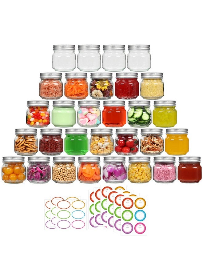 SZUAH 30 Pack Small Mason Jars 8 oz with Lids, Half Pint Canning Jars with 72 Free Labels, Regular Mouth Glass Jars for Canning, Preserving, Candle, DIY & Meal Prep - Image 1