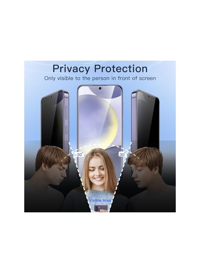 Jetech Privacy Screen Protector for Galaxy S24+ / S24 Plus 5G 6.7-Inch with Camera Lens Protector, Anti-Spy Tempered Glass Film, Fingerprint ID Compatible, 2-Pack Each - Image 3
