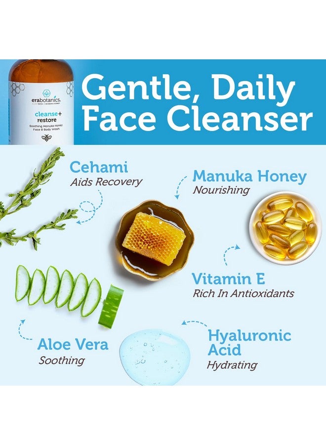 Era Organics Manuka Honey Face Wash for Women and Men - Moisturizing Face Wash for Dry Skin with Organic Aloe Vera - Soothing Gentle Face Cleanser Made in USA - Sulfate Free Facial Cleanser for Dry Skin 8 oz - Image 2