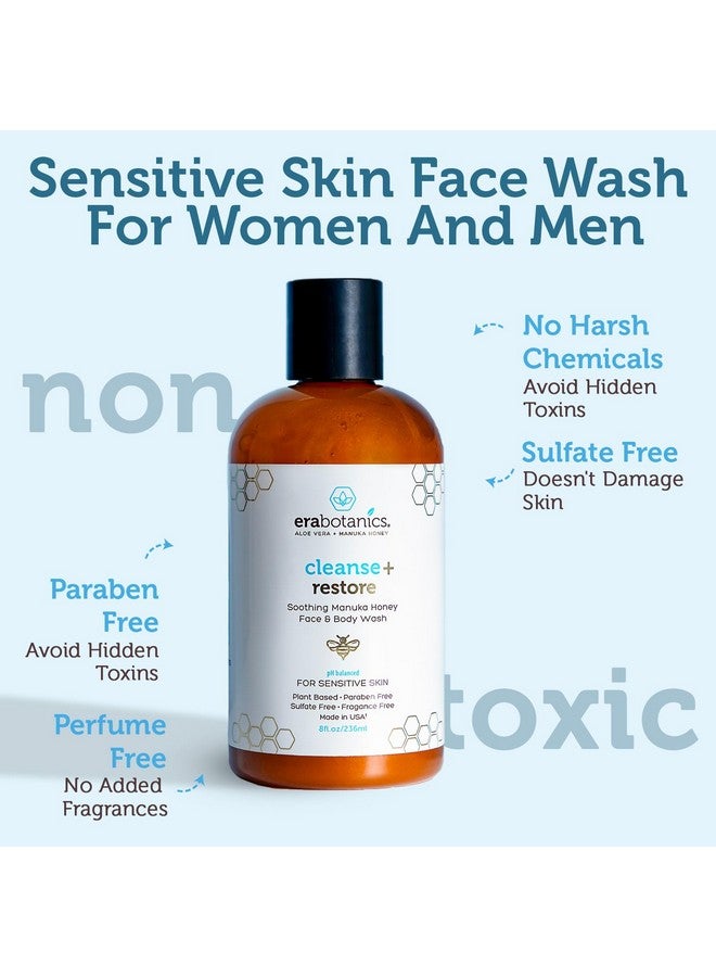 Era Organics Manuka Honey Face Wash for Women and Men - Moisturizing Face Wash for Dry Skin with Organic Aloe Vera - Soothing Gentle Face Cleanser Made in USA - Sulfate Free Facial Cleanser for Dry Skin 8 oz - Image 4