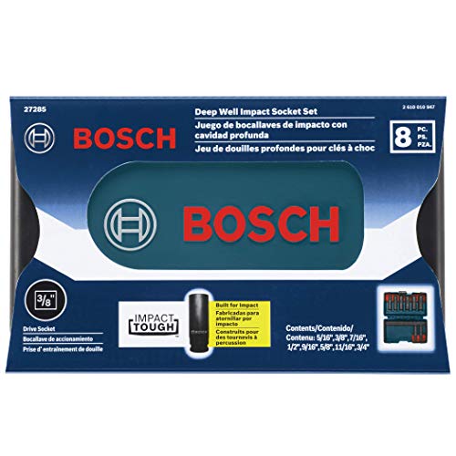 BOSCH 27285 38 In Shank 8Piece Assorted Set with Brute Tough Case Impact Tough Deep Well Sockets for Applications in High Torque Driving and Fastening - Image 3