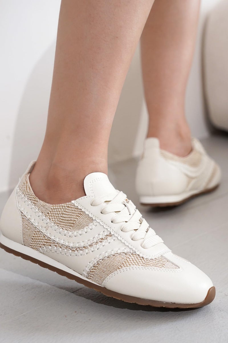 Project Cloud Leather Barefoot Shoes Women â€“ Memory Foam Lace-Up Womens Sneakers â€“ Lightweight & Non Slip Womens Shoes Casual â€“ All-Day Women's Fashion Sneakers for 2026 (Monica,NATRAFFIA,8) - Image 2