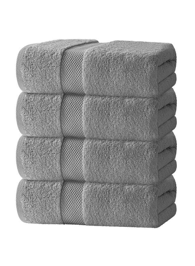 White Classic Luxury Cotton Bath Towels Large - | Highly Absorbent Hotel spa Collection Bathroom Towel | 27x54 Inch | Set of 4 (Light Grey, 4) - Image 1
