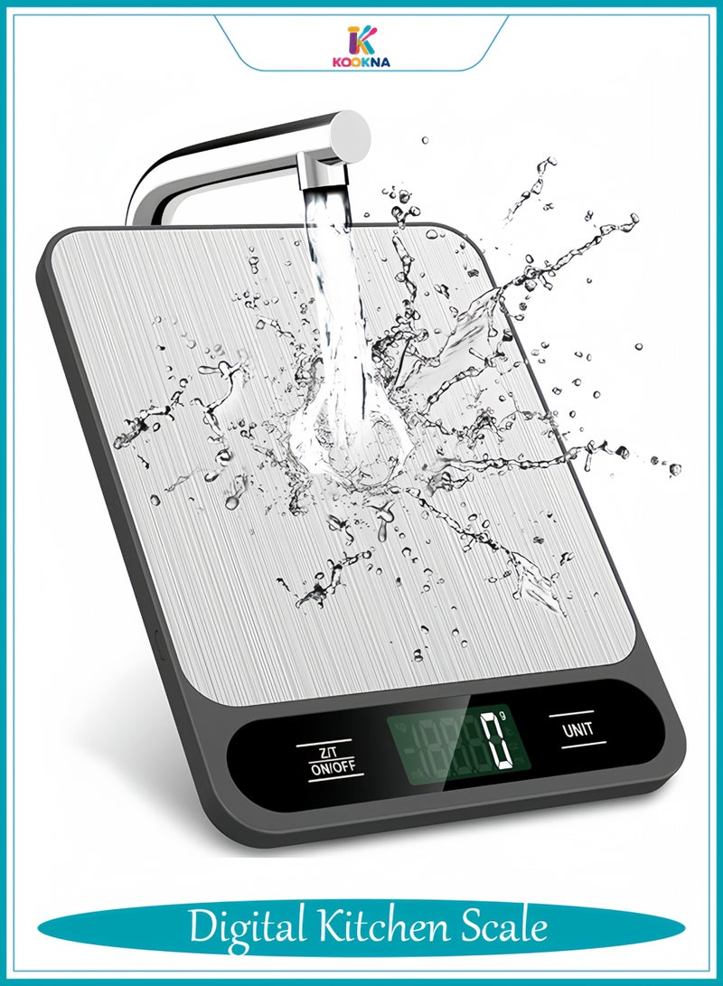 KOOKNA Food Scale, Kitchen Weight Scale for Cooking and Baking, 10kg Electronic Food Scale with LCD Display, Digital Scale for Coffee and Meal Prep, Easy Tare and Portable Design - Image 1