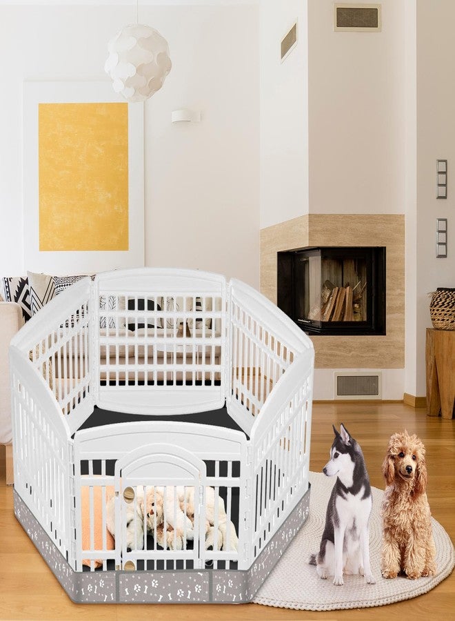 Marsui Dog Playpen Bottom Pad Fits for 36inch W and 24inch H 6 Panels Exercise Pet Dog Mat Puppy Crate Pad Reusable Washable Pet Training Pee Mat Hoop and Loop Design, Playpen Not Included (Gray) - Image 2