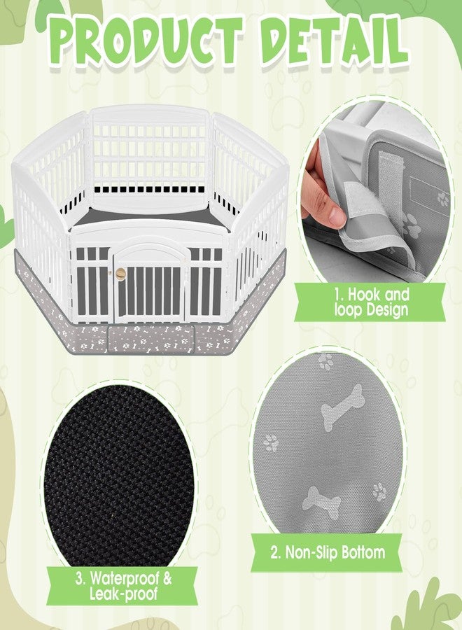 Marsui Dog Playpen Bottom Pad Fits for 36inch W and 24inch H 6 Panels Exercise Pet Dog Mat Puppy Crate Pad Reusable Washable Pet Training Pee Mat Hoop and Loop Design, Playpen Not Included (Gray) - Image 4
