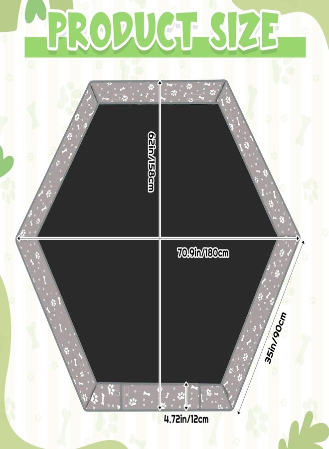 Marsui Dog Playpen Bottom Pad Fits for 36inch W and 24inch H 6 Panels Exercise Pet Dog Mat Puppy Crate Pad Reusable Washable Pet Training Pee Mat Hoop and Loop Design, Playpen Not Included (Gray) - Image 3