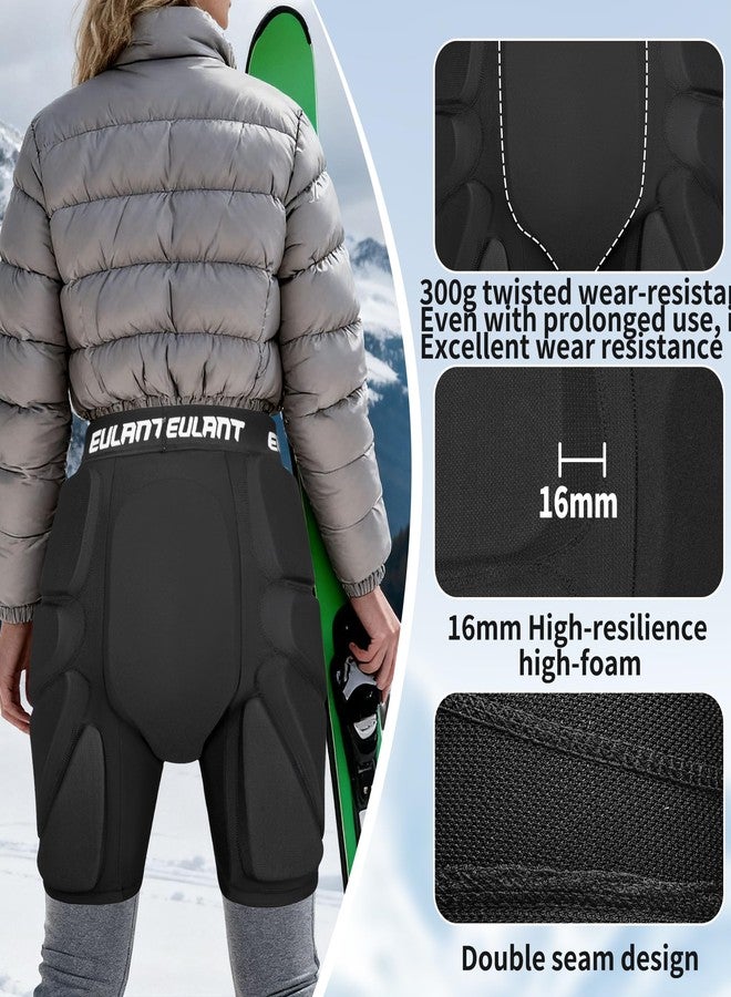 EULANT 3D Protection Hip Butt Pads Protective Padded Shorts Crash Pad Impact Gear for Skiing Skating Snowboarding Black - Image 4