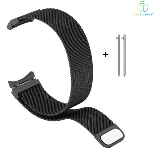 T TECLUSIVE Magnetic Metal Chain Strap Band Compatible for Galaxy Watch 6 5 Pro 4 Classic | Adjustable Magnetic Precise Curved Fitting with No Gap (Black) - Image 2