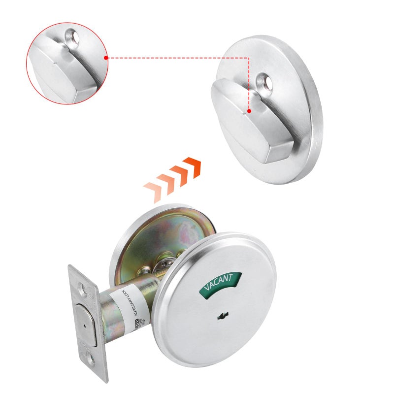 NEWBANG Grade 2 ADA Commercial Heavy Duty Privacy Deadbolt with Occupancy Indicator UL Listed and 3 Hour Fire Rated, Satin Chrome 26D, Left and Right Handed,MD-C2-Deadbolt-1P - Image 4